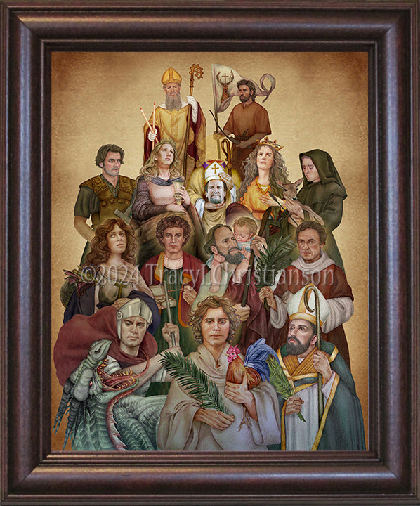The Fourteen Holy Helpers Framed Art - Portraits of Saints