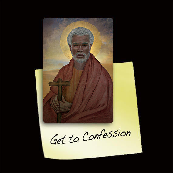 Sainte-Catherine  ポストカード ボネ ボンネット* №3-A St. Moses the Black (The Ethiopian) Magnet - Portraits of Saints