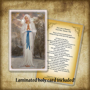 Our Lady of Banneux Plaque & Holy Card Gift Set