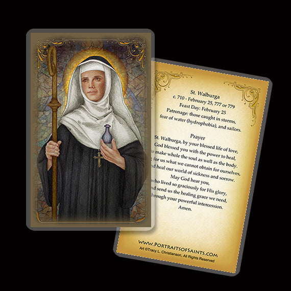 St. Walburga Holy Card Portraits of Saints