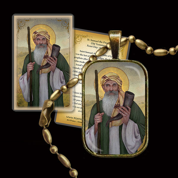 St. Samuel the Prophet Pendant & Holy Card Gift Set - Portraits of Saints