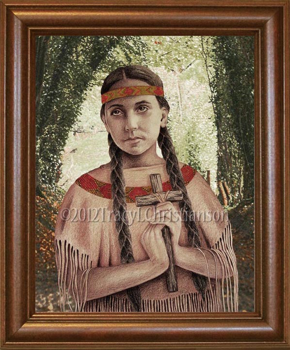 ＥＶＩＳＵＴＨＥＰＨＯＴＯＢＯＯＫ’ＴＡＴＥＯＴＩ‘‘ St. Kateri Tekakwitha Framed - Portraits of Saints
