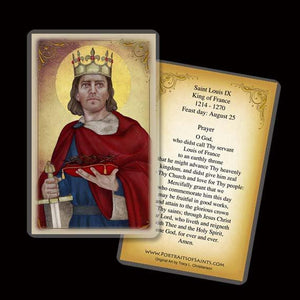 St. Louis IX, King of France Holy Card