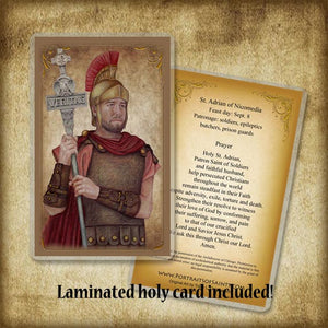 St. Adrian of Nicomedia Plaque & Holy Card Gift Set