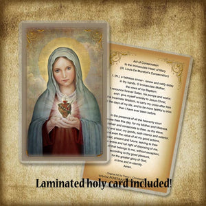 Immaculate Heart of Mary (A) Plaque & Holy Card Gift Set