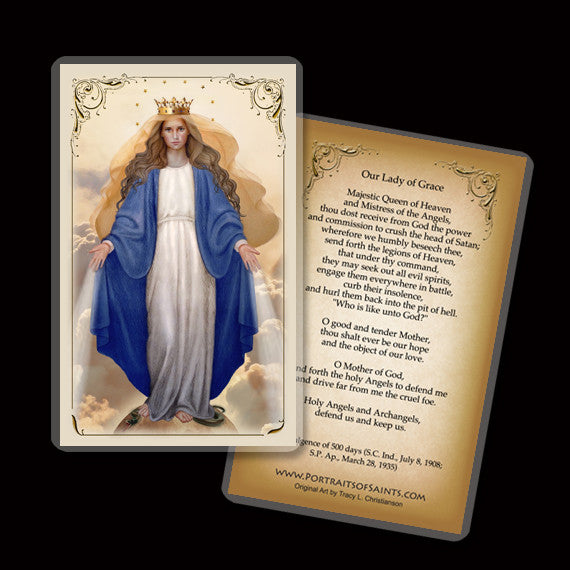 Our Lady of Grace Holy Card - Portraits of Saints