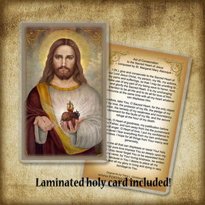Sacred Heart of Jesus (A) Plaque & Holy Card Gift Set