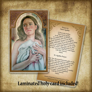 St. Agatha Plaque & Holy Card Gift Set