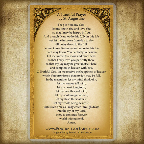 St. Augustine of Hippo Holy Card Portraits of Saints