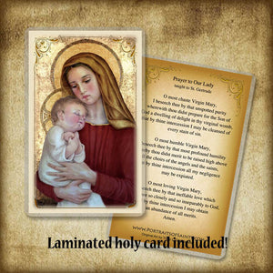 Madonna & Child (G) Plaque & Holy Card Gift Set