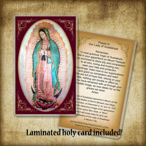 Our Lady of Guadalupe Plaque & Holy Card Gift Set