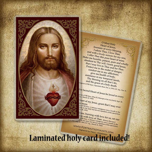 Sacred Heart (C2) Plaque & Holy Card Gift Set