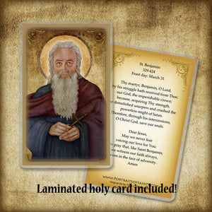 St. Benjamin Plaque & Holy Card Gift Set