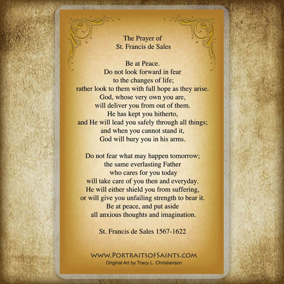 St. Francis de Sales Holy Card Portraits of Saints