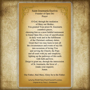 St. Josemaria Escriva Holy Card