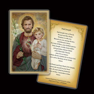 St. Joseph Chaste Heart and Baby Jesus Holy Card