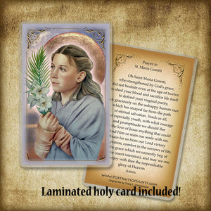 St. Maria Goretti Plaque & Holy Card Gift Set