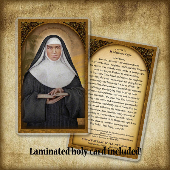 St. Marianne Cope Plaque & Holy Card Gift Set - Portraits of Saints St. Marianne Cope Plaque & Holy Card Gift Set - Portraits of Saints