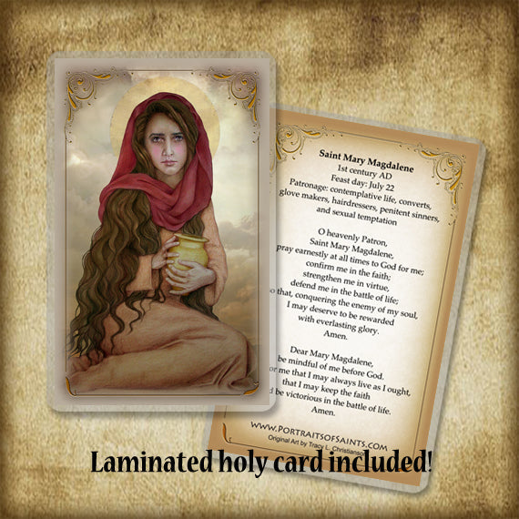 St. Mary Magdalene (C) Plaque & Holy Card Gift Set - Portraits of