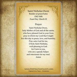 St. Nicholas Owen Holy Card