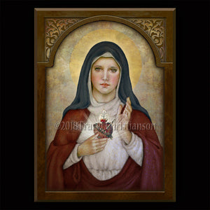 Immaculate Heart of Mary (B) Plaque & Holy Card Gift Set