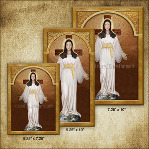 Our Lady of Akita Plaque & Holy Card Gift Set