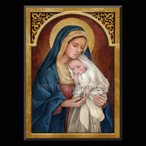 Madonna & Child (H) Plaque & Holy Card Gift Set