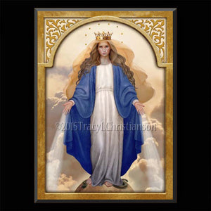Our Lady of Grace Plaque & Holy Card Gift Set