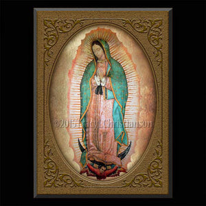 Our Lady of Guadalupe Plaque & Holy Card Gift Set