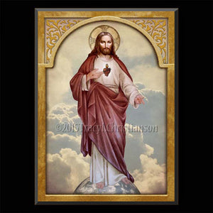 Sacred Heart (full-length) Plaque & Holy Card Gift Set