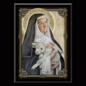 St. Agnes of Montepulciano Plaque & Holy Card Gift Set