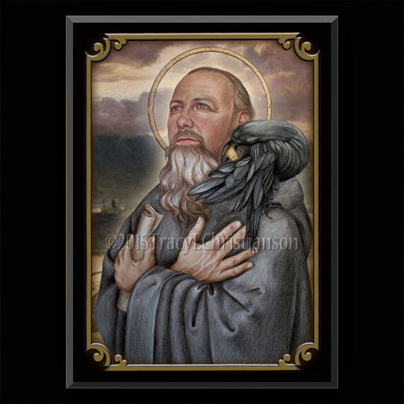 St. Benedict of Nursia Plaque & Holy Card Gift Set - Portraits of Saints