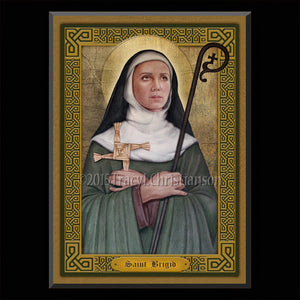 St. Brigid of Ireland Plaque & Holy Card Gift Set
