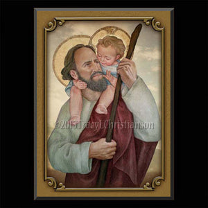 St. Christopher Plaque & Holy Card Gift Set