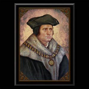 St. Thomas More Plaque & Holy Card Gift Set