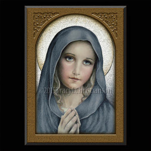 The Virgin Plaque & Holy Card Gift Set