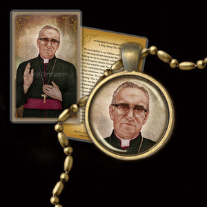 St. Oscar Romero Pendant & Holy Card Gift Set