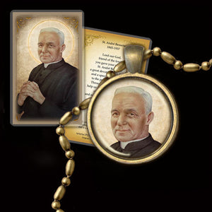 St. Andre Bessette Pendant & Holy Card Gift Set