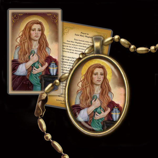 St. Mary Magdalene B Pendant Holy Card Gift Set Portraits of Saints