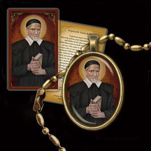 St. Vincent de Paul Pendant & Holy Card Gift Set
