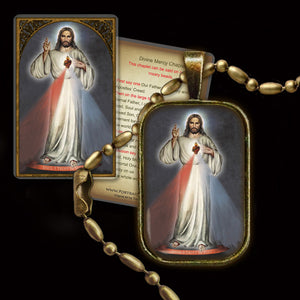 Divine Mercy Pendant & Holy Card Gift Set