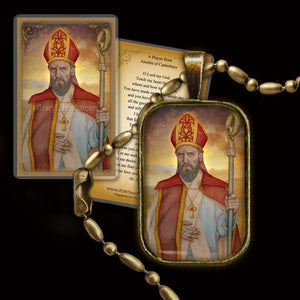 St. Anselm of Canterbury Pendant & Holy Card Gift Set