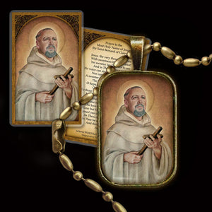 St. Bernard of Clairvaux Pendant & Holy Card Gift Set
