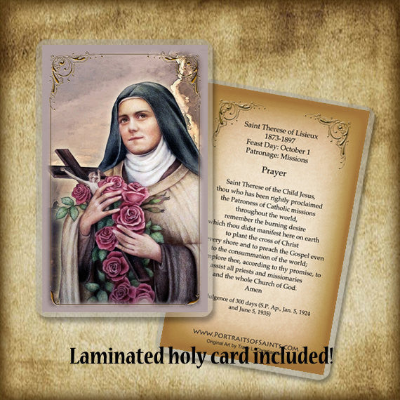 M.Thereseカート St. Therese of Lisieux (C) Pendant & Holy Card Gift Set