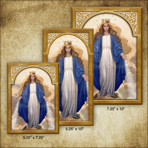Our Lady of Grace Plaque & Holy Card Gift Set