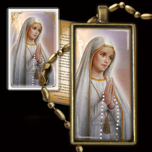 Our Lady of Fatima Pendant & Holy Card Gift Set