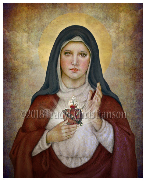 Immaculate Heart of Mary (B) Print Portraits of Saints