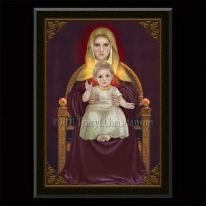 Madonna & Child (Q) Plaque & Holy Card Gift Set