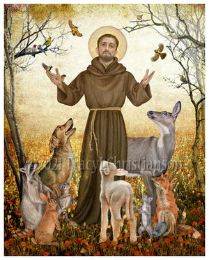 St. Francis of Assisi and Animals Print