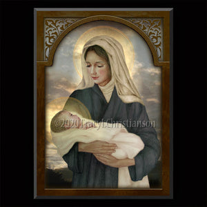 Madonna & Child (P) Plaque & Holy Card Gift Set